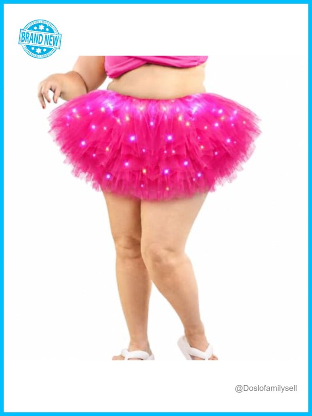 LED Tutu Skirt Plus Size Tulle 5 Layer Light Up Party Costume